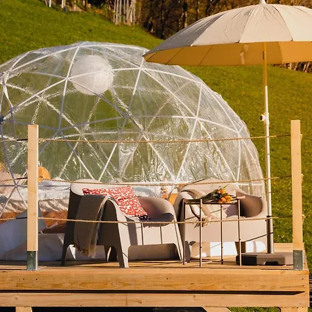 Bubble-suite Hinter Einem Birnenbaum Mit Einzigartigem Blick Versam